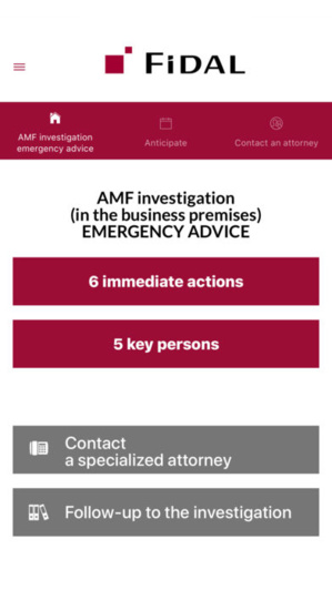 FIDAL lance son application mobile dédiée aux procédures d’enquêtes menées par l’Autorité des Marchés Financiers FIDAL lance son application mobile dédiée aux procédures d’enquêtes menées par l’Autorité des Marchés Financiers