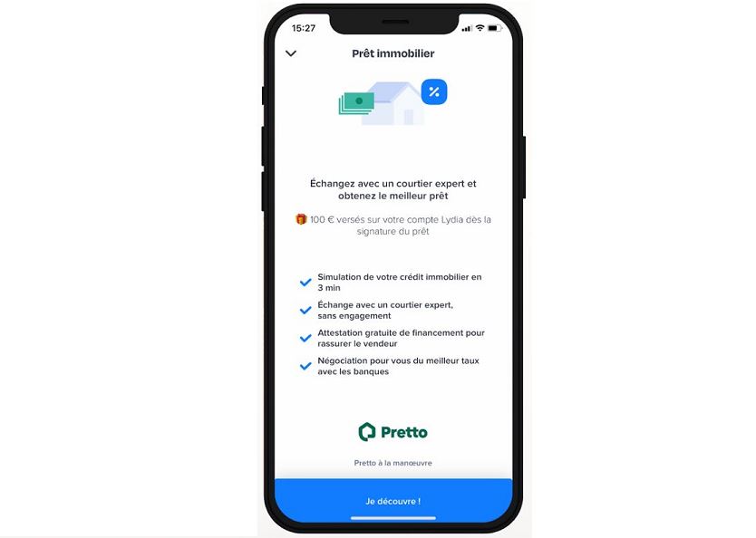 La fintech Pretto accompagne les utilisateurs de Lydia dans leur recherche d'un prêt immobilier