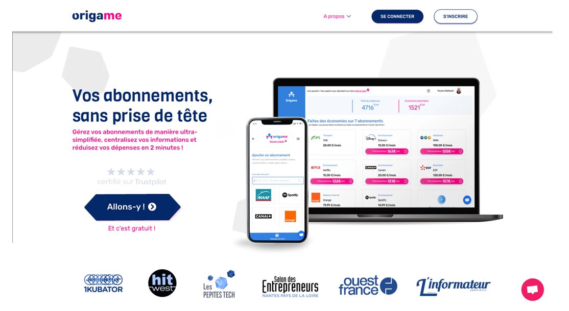 Origame, la startup qui réinvente la gestion de vos abonnements Origame, la startup qui réinvente la gestion de vos abonnements