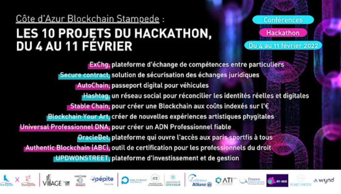 Participez au Hackathon Côte d'Azur Blockchain Stampede du 4 au 11 février !