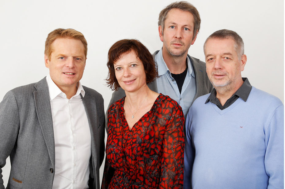 Les 4 cofondateurs de Rollingfunds : Arnaud Soubien, Frédérique Lefaudeux, Benoît Béguin et Hervé Monnerie.
