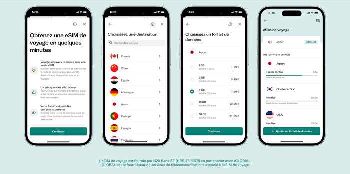 N26 renforce son offre voyage avec les forfaits mobiles N26 eSIM Voyages N26 renforce son offre voyage avec les forfaits mobiles N26 eSIM Voyages