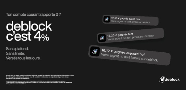 Deblock lance le premier compte courant rémunéré à 4% Deblock lance le premier compte courant rémunéré à 4%