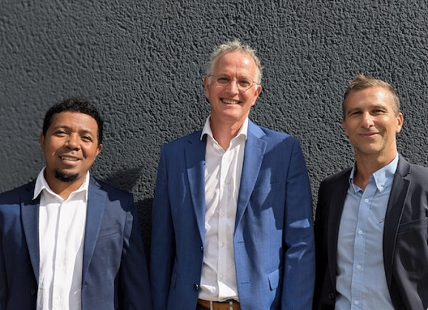De gauche à droite : Stanislas Randriamilasoa – CTO, Gaël Brisson – Président, Matthieu Lardillet – CEO