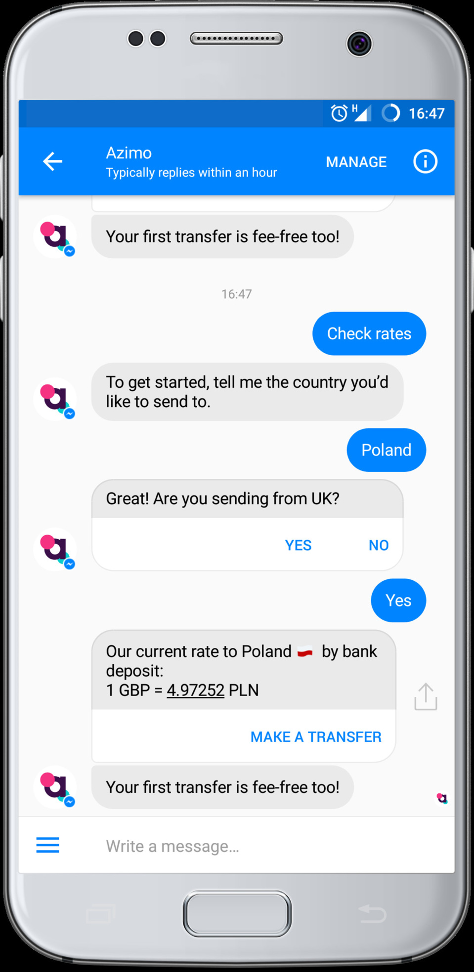Azimo Bot Azimo lance le premier bot Facebook au monde pour les transferts d ...