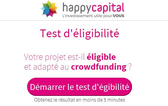 Happy Capital lance le 1er test d'éligibilité en Equity Crowdfunding