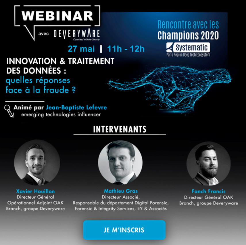 Webinar "L’innovation & le traitement des données : quelles réponses face à la fraude ?" - 27 mai 