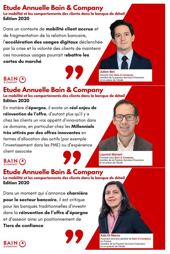 Etude annuelle Bain & Company sur la mobilité et les comportements clients dans la banque de détail en France