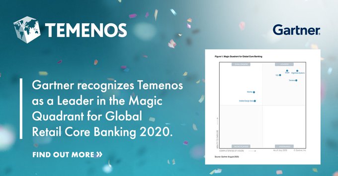 Temenos nommé pour la 11e fois dans le Gartner Magic Quadrant pour ses services bancaires de base mondiaux fournis aux particuliers