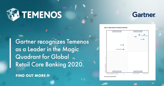 Temenos nommé pour la 11e fois dans le Gartner Magic Quadrant pour ses services bancaires de base mondiaux fournis aux particuliers