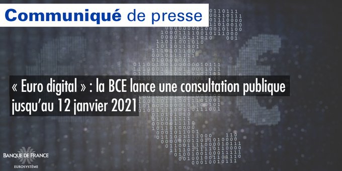 « Euro digital » : la BCE lance une consultation publique jusqu’au 12 janvier 2021