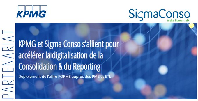 KPMG et Sigma Conso s’allient pour accélérer la digitalisation de la Consolidation & du Reporting
