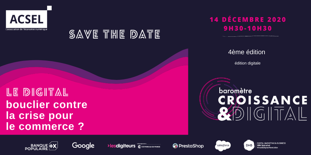 Dernier jour pour s'inscrire - 14/12  Conférence Baromètre Croissance & Digital