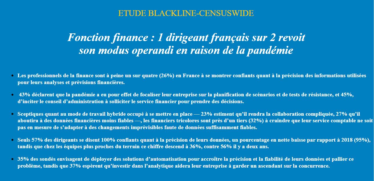 Fonction finance : 1 dirigeant français sur 2 revoit son modus operandi en raison de la pandémie