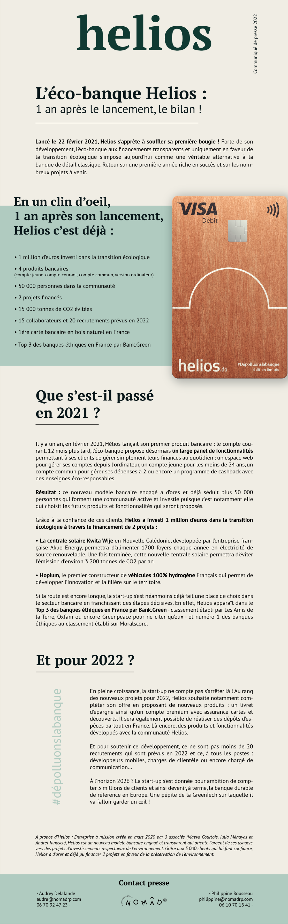 L'éco-banque Helios : 1 an après le lancement, le bilan !