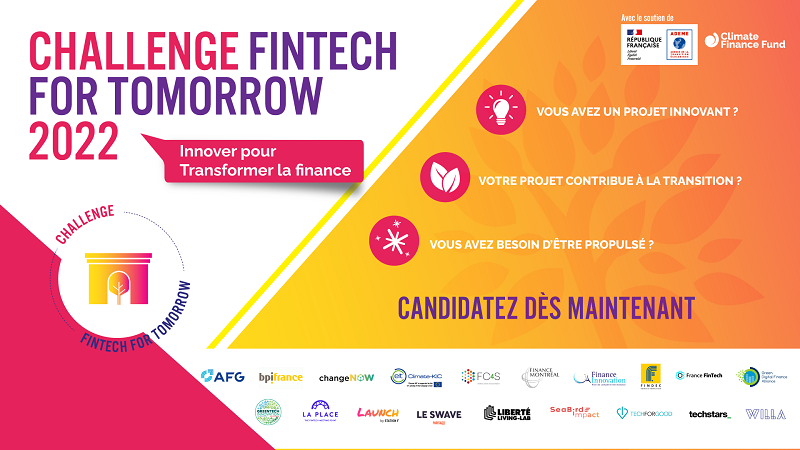 Derniers jours pour candidater au Challenge Fintech for Tomorrow de Finance for Tomorrow	