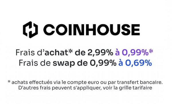 Coinhouse dévoile ses nouveaux tarifs