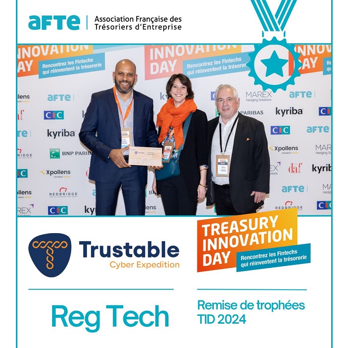 Trustable reçoit le prix RegTech à l’occasion de la première édition du Treasury Innovation Day