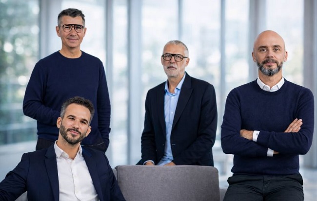 De gauche à droite Jérémy Plasseraud, Directeur exécutif Education, François Leverger, Directeur général, Loïc Le Terrien, Directeur exécutif Emploi, David Beaurepaire, Directeur délégué au développement.