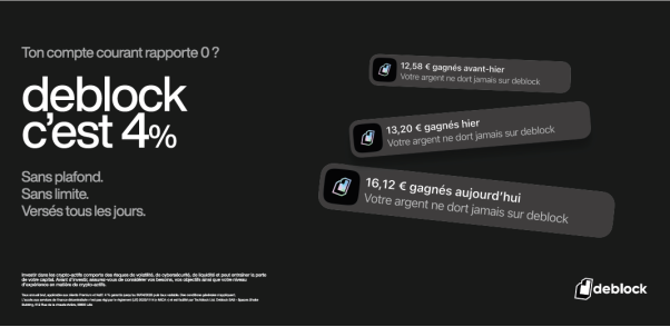 Deblock lance le premier compte courant rémunéré à 4%