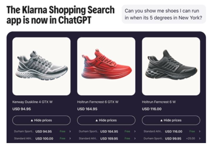 Klarna lance une application de recherche shopping boostée par l'IA dans ChatGPT