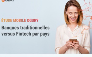 Infographie Ogury : Mobile - Banques traditionnelles versus Fintech par pays