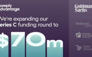 ComplyAdvantage étend son tour de table à 70 M€ avec un nouvel investissement de Goldman Sachs