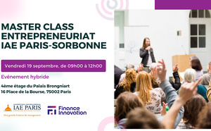 Master Class Entrepreneuriat IAE Paris