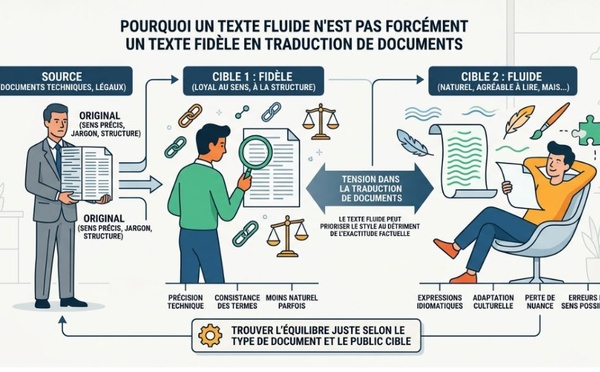 Pourquoi un Texte Fluide N'est Pas Forcément un Texte Fidèle en Traduction de Documents